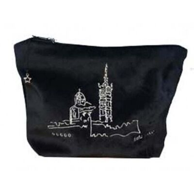 Embroidered velvet POUCH