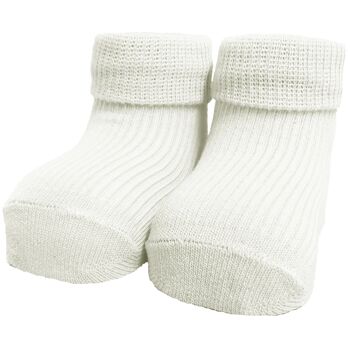 Chaussettes nouveau-né RIB - blanc cassé 1