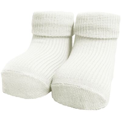 Newborn socks RIB - off white