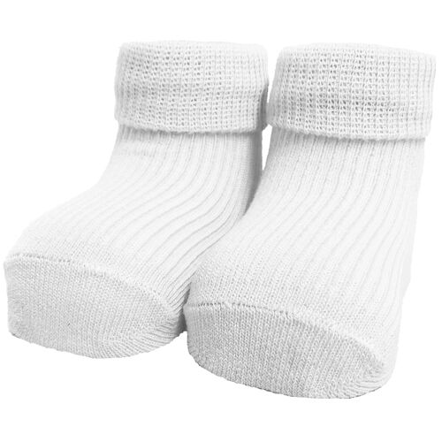 Newborn socks RIB - white