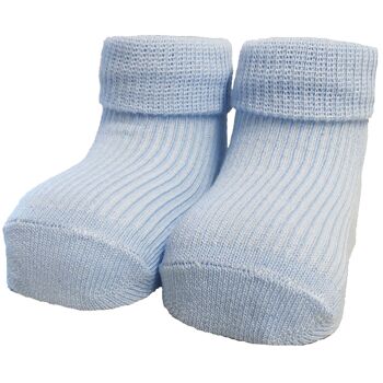 Chaussettes nouveau-né RIB - bleu tendre 1