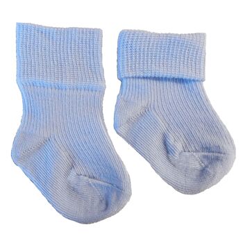 Chaussettes nouveau-né RIB - bleu tendre 2