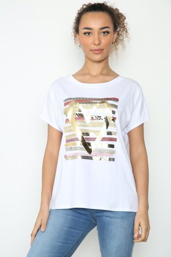 T-shirt motif coeur et rayures 6