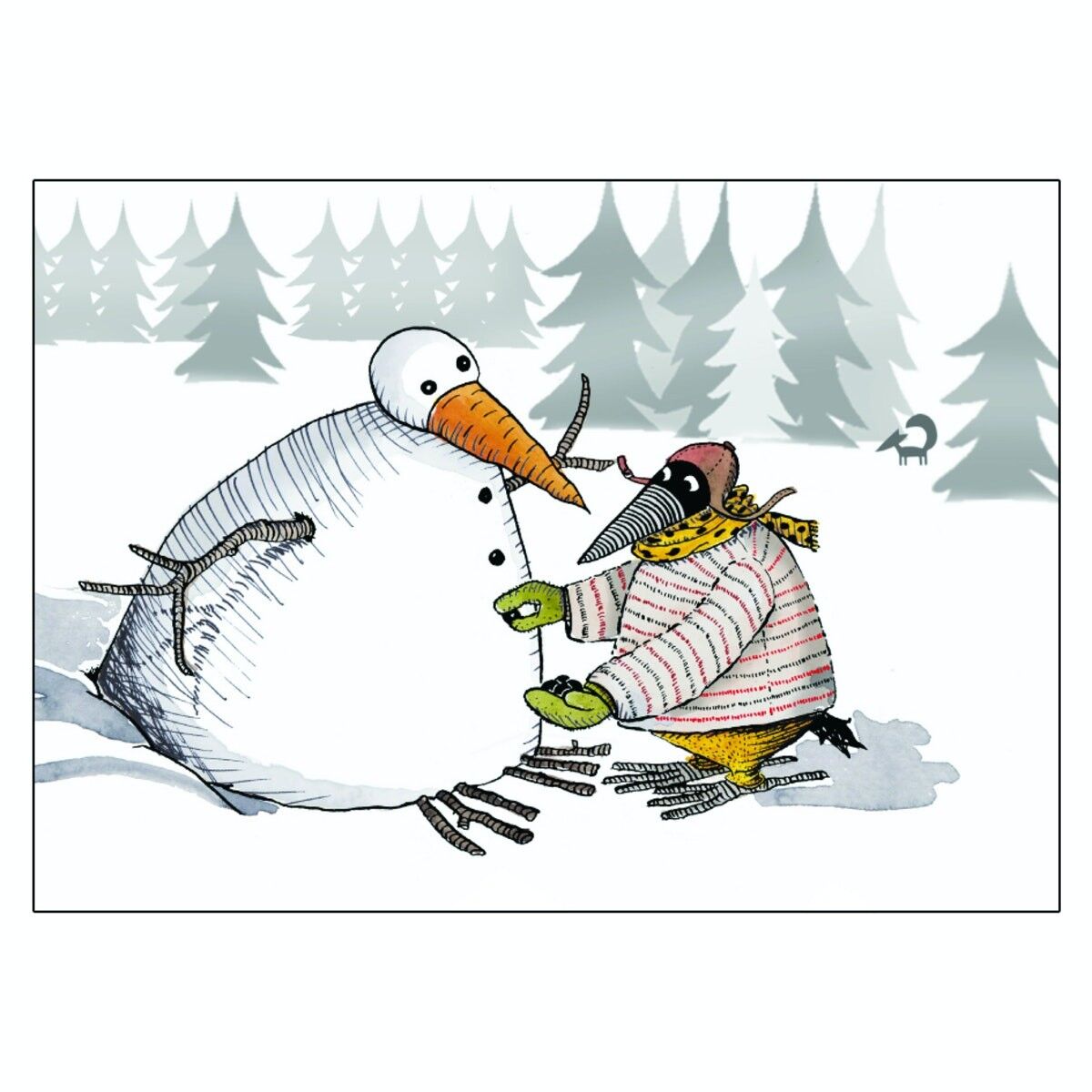 Cartolina dell'uccello delle nevi