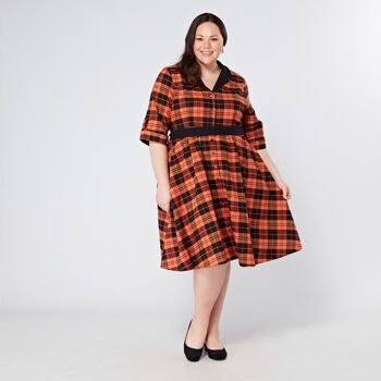 Robe chemise grande taille à carreaux roux 'Willow' | Tailles 16 18 20 22 24 26 3