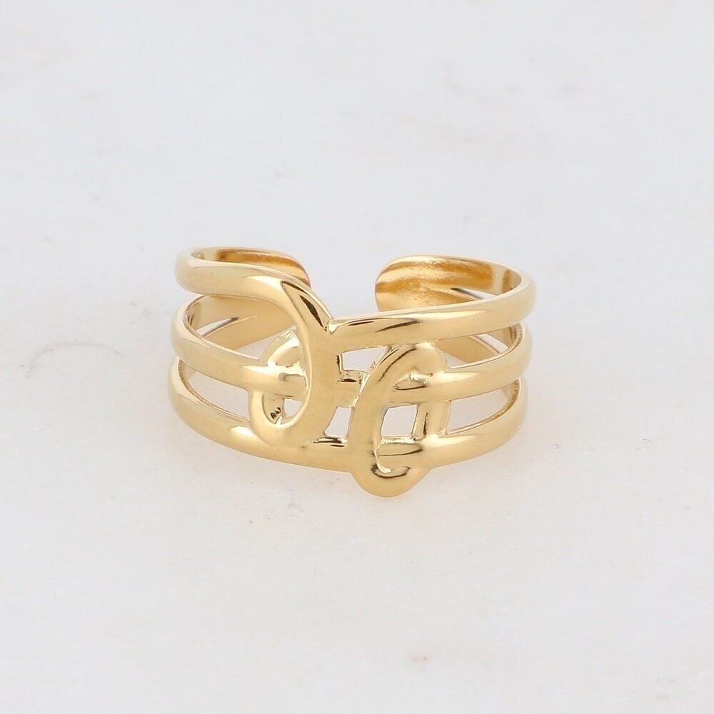 Bague Mel - lignes entrelacées