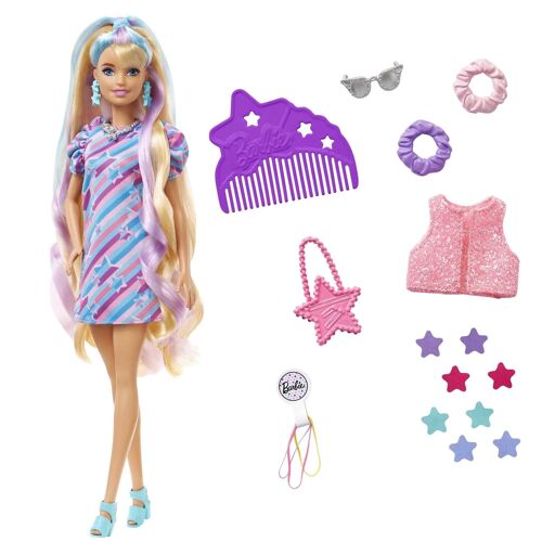 Barbie – Poupée Barbie Ultra Chevelure avec 15 accessoires