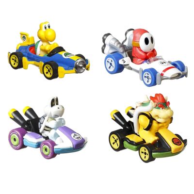 Hot Wheels Mario Kart, confezione da 4 veicoli