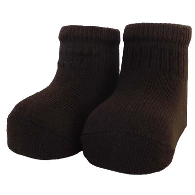 Newborn socks STRIPE - dark brown