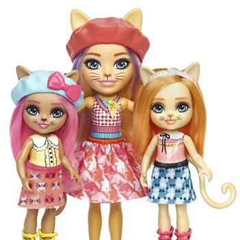 Enchantimals – Coffret La Famille de Carmel Chat avec 3 poupées 2