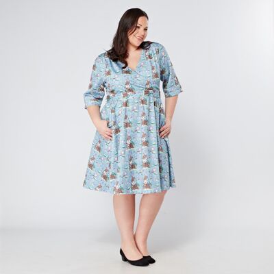 'Dahlia' Secret Forest Print Plus Size Cottagecore Swing Dress | Sizes 16 18 20 22 24 26