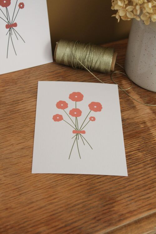 Carte postale Bouquet de fleurs Rose