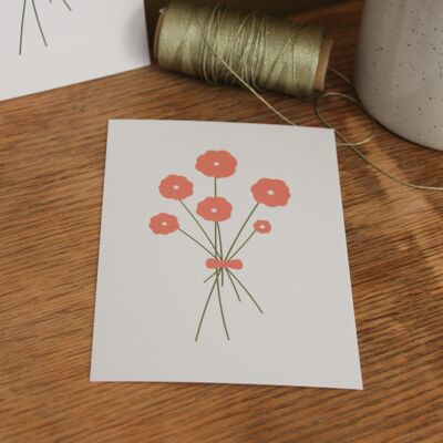 Postkarte Blumenstrauß Rose