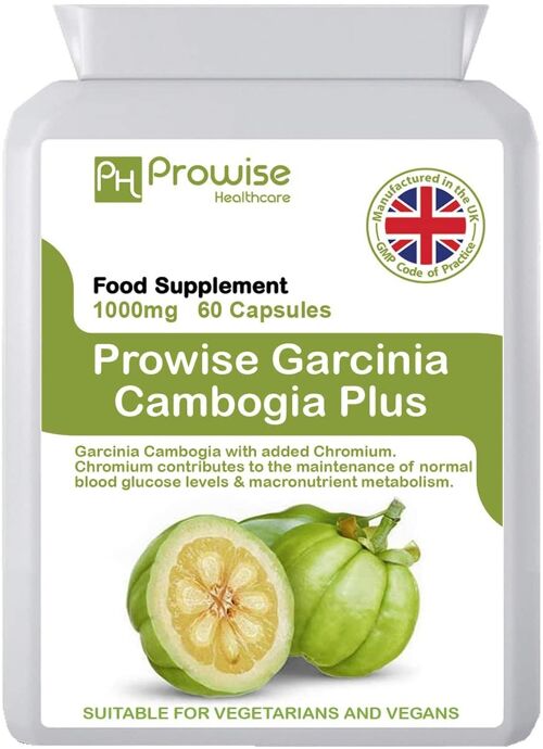 Garcinia Combogia 500mg 60 Capsules | Suitable For Vegetarians & Vegans | Made In UK by Prowise