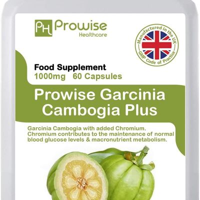 Garcinia Combogia 500 mg 60 cápsulas | Apto para vegetarianos y veganos | Fabricado en Reino Unido por Prowise