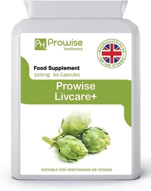 Livcare+ 500mg 60 Capsules | Suitable for Vegetarians & Vegans | Made In UK by Prowise