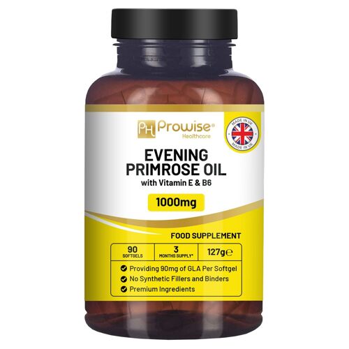 Evening Primrose Oil 1000mg | 90 Softgel Capsules | Pure Cold Pressed