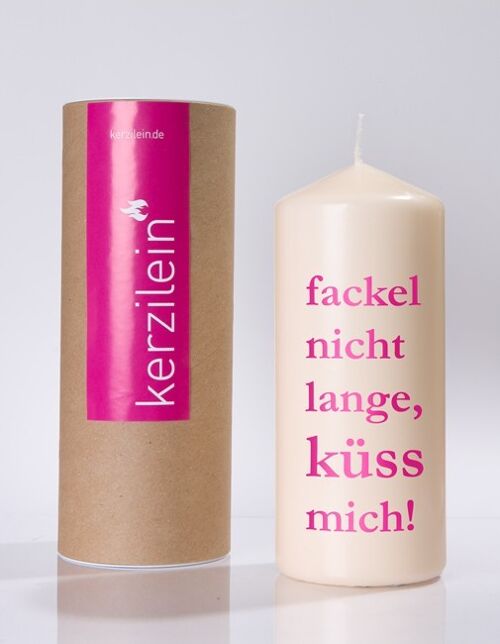 Buy wholesale Flame, pink, TORCH DO NOT KISS ME LONG !, pillar candle large  18.5 x 7.8 cm
