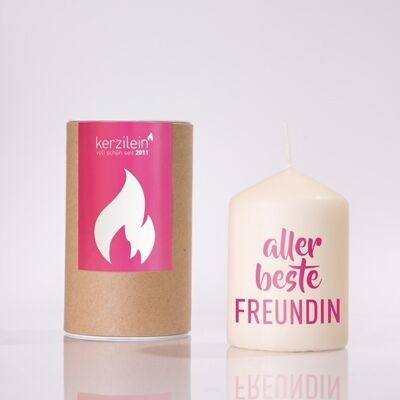 Flämmchen "aller beste Freundin" pink