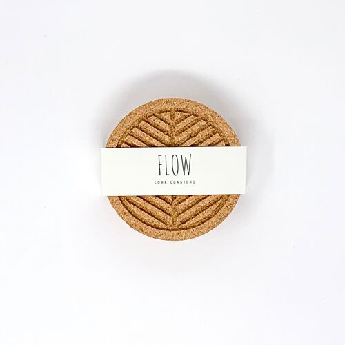 Flow nature inspired - coasters made of cork, set of 6, without box
