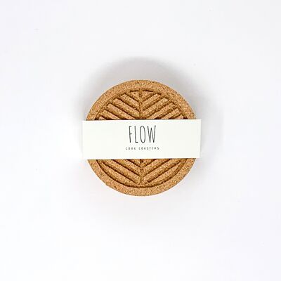 Flow nature inspired - coasters made of cork, set of 6, without box