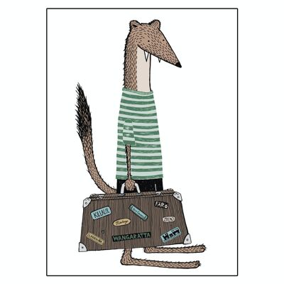 Traveling Weasel Postcard