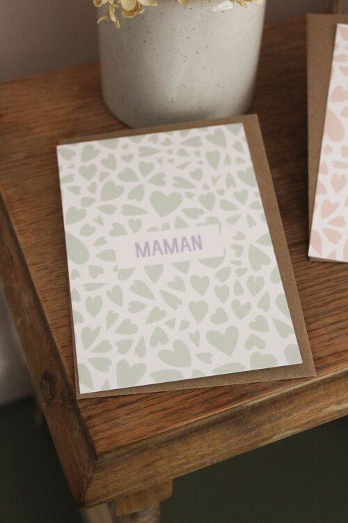 Carte postale Maman Vert clair et lavande