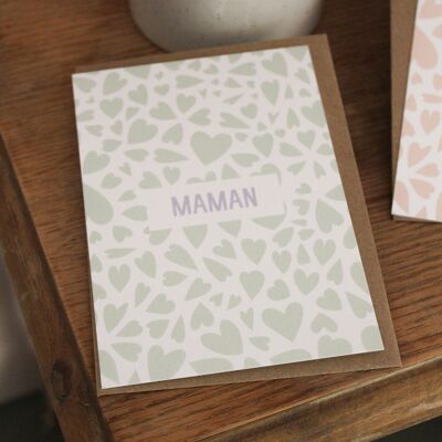Mama Postkarte Hellgrün und Lavendel