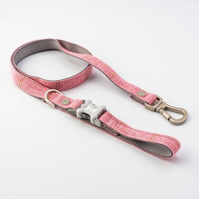 Tweed Dog Lead - Pink Checked