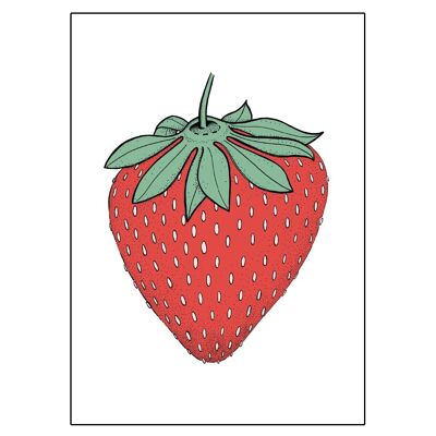 Carte postale aux fraises