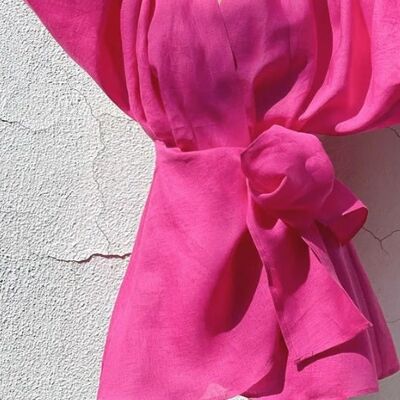 Abito a portafoglio da donna | rosa | estate | arioso | cotone
