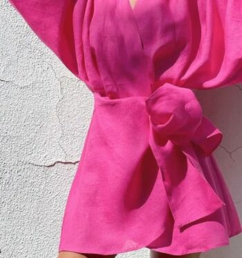 Robe portefeuille femme | rose | été | aérien | coton 1