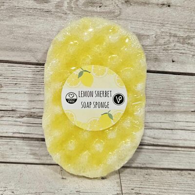 Esponja de jabón exfoliante de sorbete de limón