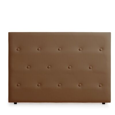 UPHOLSTERED HEADBOARD VENICE FEATHER LEATHER - BROWN