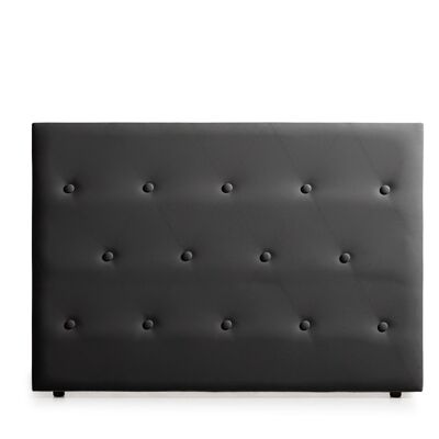 UPHOLSTERED HEADBOARD VENICE FEATHER LEATHER - DARK GRAY