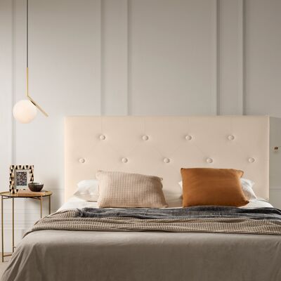 VICTORIA UPHOLSTERED HEADBOARD FEATHER LEATHER - BEIGE