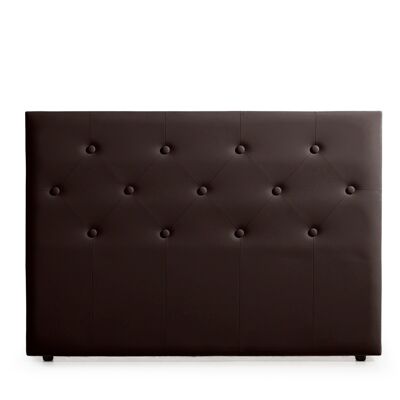 VICTORIA UPHOLSTERED HEADBOARD FEATHER LEATHER - CHOCOLATE