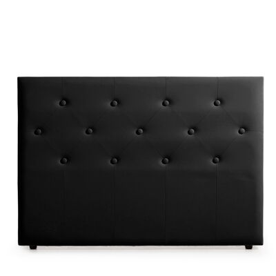 VICTORIA UPHOLSTERED HEADBOARD FEATHER LEATHER - BLACK