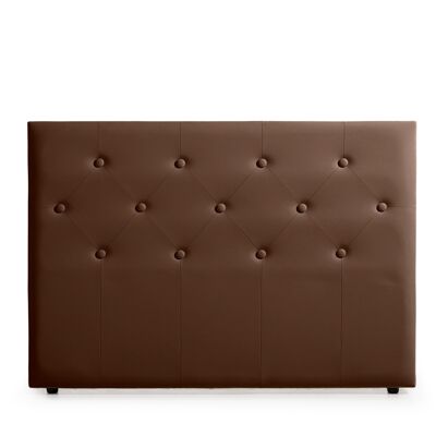 VICTORIA UPHOLSTERED HEADBOARD FEATHER LEATHER - DARK BROWN