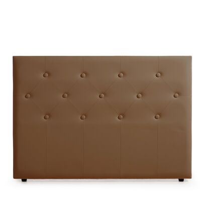 VICTORIA UPHOLSTERED HEADBOARD FEATHER LEATHER - BROWN