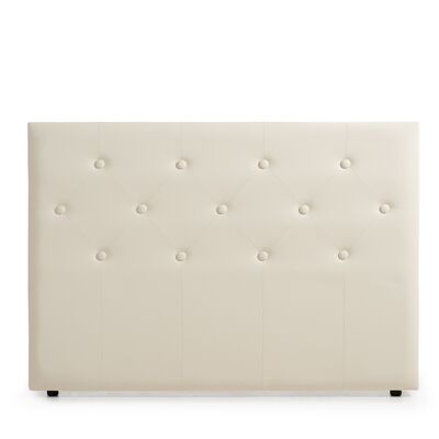 VICTORIA UPHOLSTERED HEADBOARD FEATHER LEATHER - OFF WHITE
