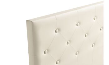 TÊTE DE LIT REMBOURRÉE VICTORIA CUIR PLUME - BLANC CASSÉ 4