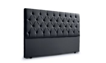 TÊTE DE LIT REMBOURRÉE CAPRI CUIR PLUME - ANTHRACITE 3