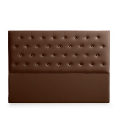 UPHOLSTERED HEADBOARD FERRARA FAUX LEATHER - DARK BROWN