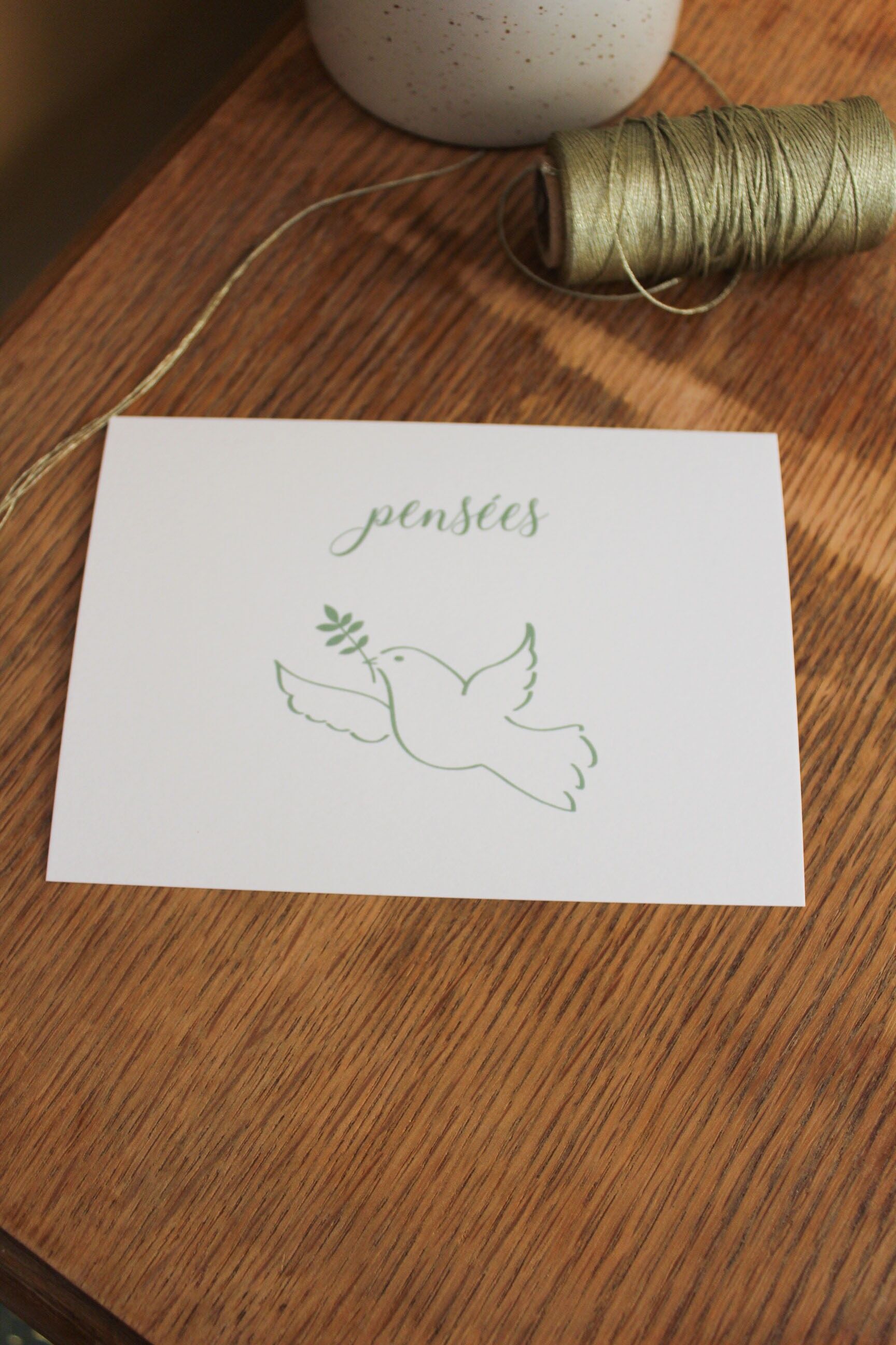 Cartolina verde viole del pensiero