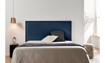 TÊTE DE LIT REMBOURRÉE EN CUIR MODENA DUO - BLEU FONCÉ 2