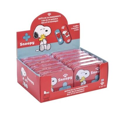 Boîte à plâtre Snoopy - Peanuts Charlie Brown 24 pansements boîte rouge