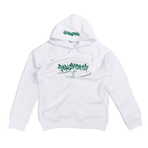 Hoodie white - green Calder