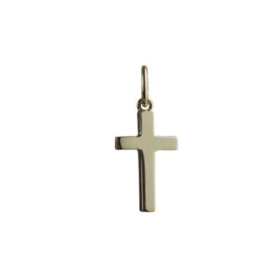 18ct 15x9mm plain Solid Block Cross