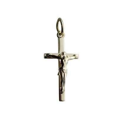 18ct 25x14mm Solid Block Crucifix Cross